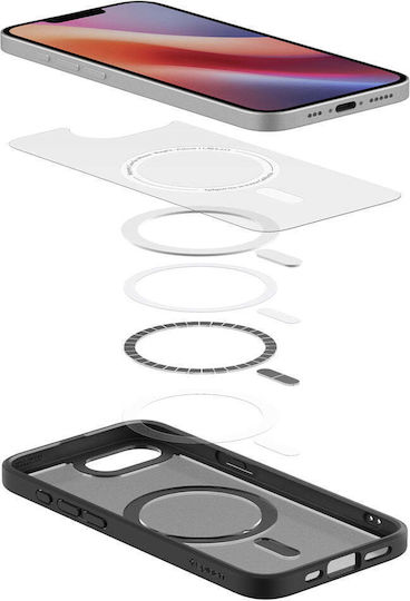 Husă Spigen Crystal Hybrid Magsafe Compatibilă cu iPhone 16e Negru Înghețat