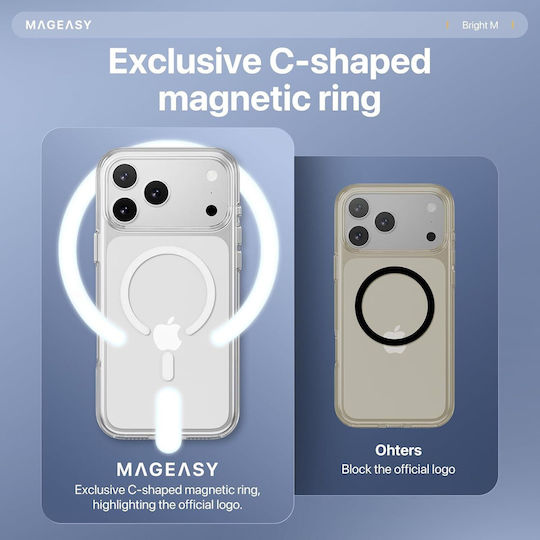 Mageasy Bright M Портмоне Пластмаса / Метал Прозрачен (iPhone 17 Pro Max)