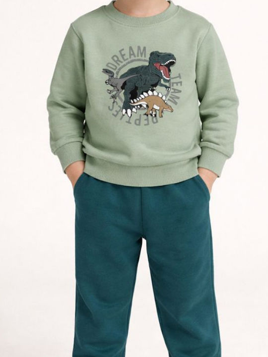 Kids Sweatpants Set Pistachio-Teal