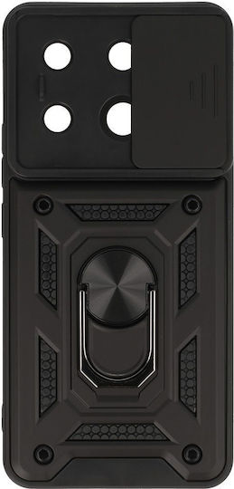 Umschlag Rückseite Silikon / Kunststoff Schwarz (Redmi Note 13 Pro 5G / Poco X6)
