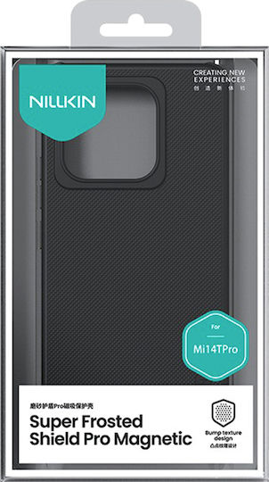 Nillkin Super Frosted Pro Magnetic Umschlag Rückseite Kunststoff / Silikon Schwarz (Xiaomi 14T Pro)