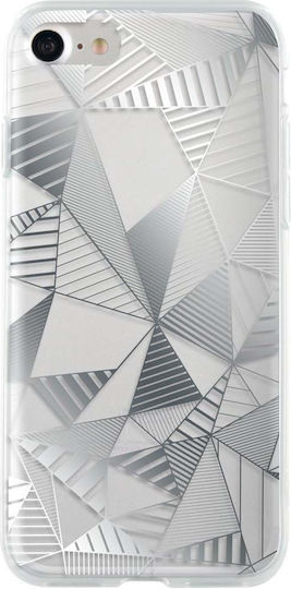 Bigben Connected Case iPhone SE 2020 8 7 Semi-Rigid Triangular Graphics Silver