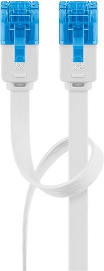 Goobay Flat U/UTP Cat.6a (Gigabit) Καλώδιο Δικτύου Ethernet 0.5m Λευκό