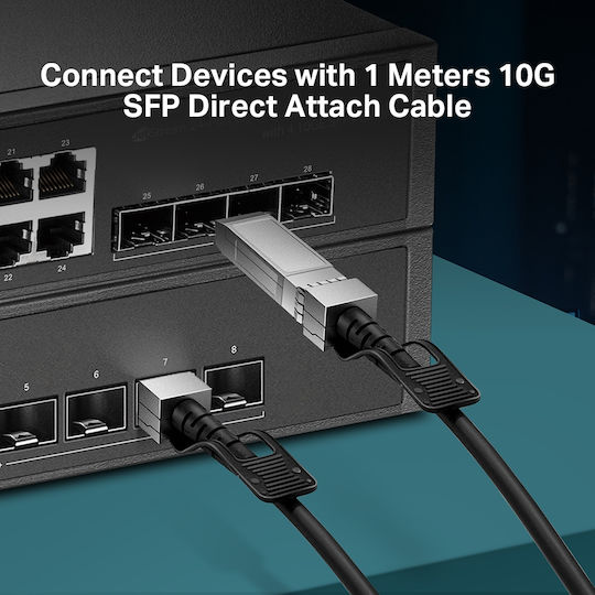 TP-LINK Optisches Faser SFP+ Kabel 1m Schwarzes