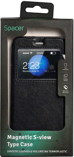 Spacer Book Type Magnetic S-view Case Huawei P10 Black