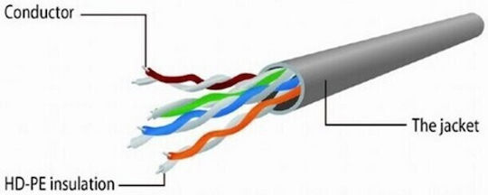 Cablexpert U/UTP Cat.5e (Gigabit) Network Cable Ethernet 0.25m Orange