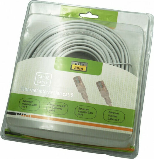 Jager U/UTP Cat.5e (Gigabit) Καλώδιο Δικτύου Ethernet 30m Γκρι