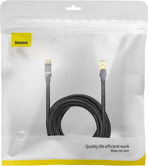 Baseus U/UTP Cat.7 (10Gbps) Καλώδιο Δικτύου Ethernet 15m Μαύρο
