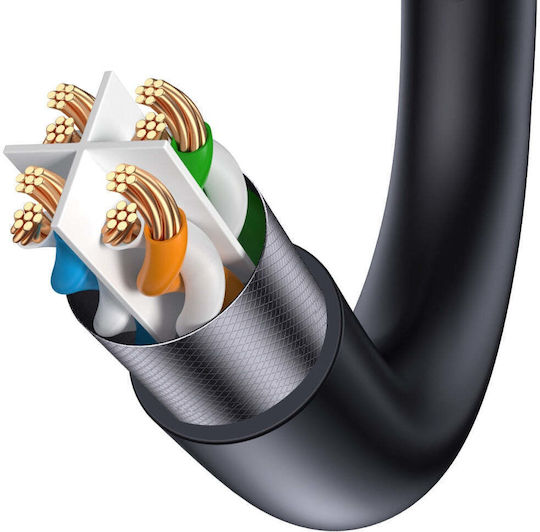 Baseus U/UTP Cat.7 (10Gbps) Καλώδιο Δικτύου Ethernet 15m Μαύρο