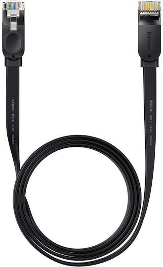 Baseus Flat U/UTP Cat.6 (Gigabit) Καλώδιο Δικτύου Ethernet 1.5m Μαύρο