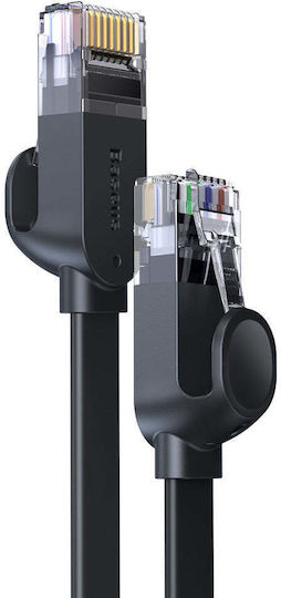 Baseus Flat U/UTP Cat.6 (Gigabit) Καλώδιο Δικτύου Ethernet 1.5m Μαύρο