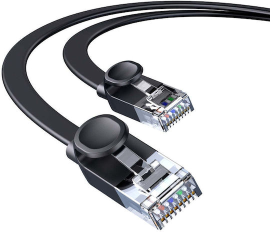 Baseus Flat U/UTP Cat.6 (Gigabit) Καλώδιο Δικτύου Ethernet 1.5m Μαύρο
