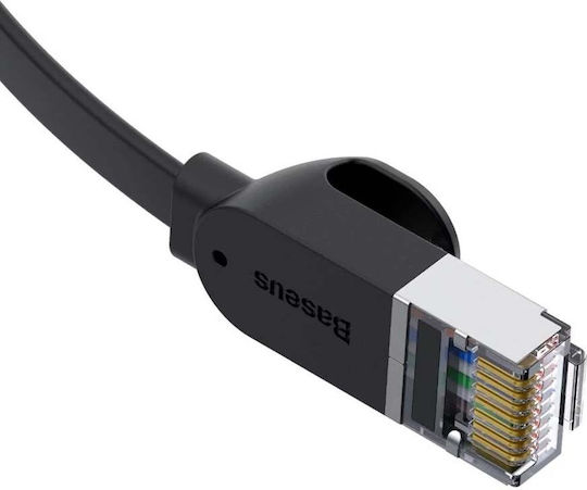 Baseus Flat U/UTP Cat.6 (Gigabit) Καλώδιο Δικτύου Ethernet 0.5m Μαύρο