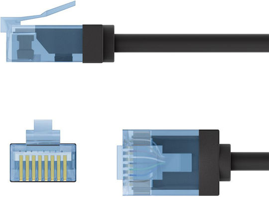 Goobay U/UTP Cat.6a (Gigabit) Καλώδιο Δικτύου Ethernet 10m Μαύρο