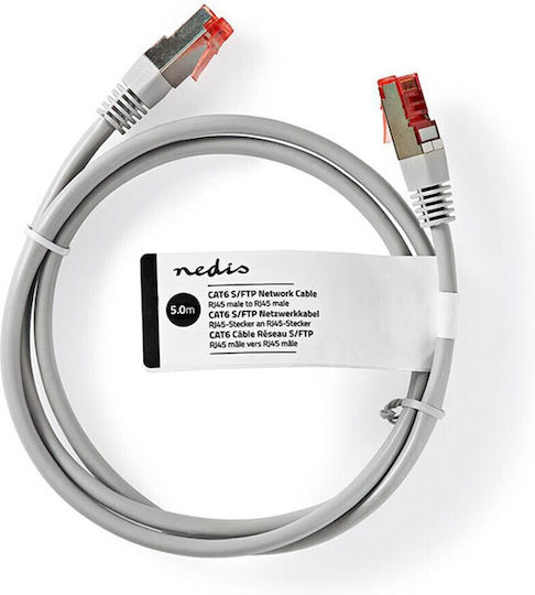 Nedis S/FTP Cat.6 (Gigabit) Καλώδιο Δικτύου Ethernet 5m Γκρι