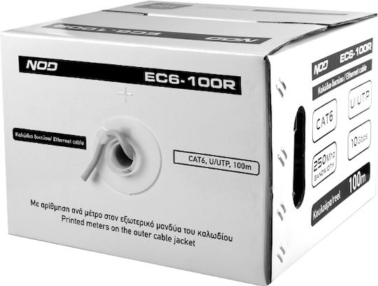 NOD U/UTP Cat.6 (Gigabit) Καλώδιο Δικτύου Ethernet χωρίς ακροδέκτες 100m Γκρι