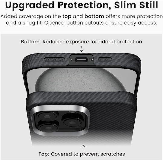 Techsuit Rückseitencover Aramidfaser 1mm Schwarz für OnePlus 15