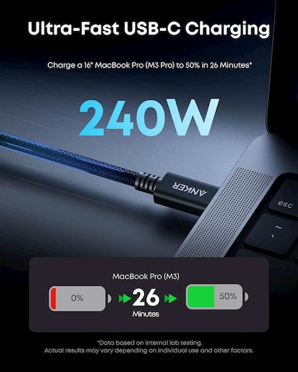 Anker USB 2.0 Video Cable USB-C Male - Thunderbolt 5 240W Black 1m A84N1012