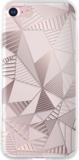 Bigben Connected Case iPhone SE 2020 8 7 Semi-Rigid Triangular Graphics Transparent