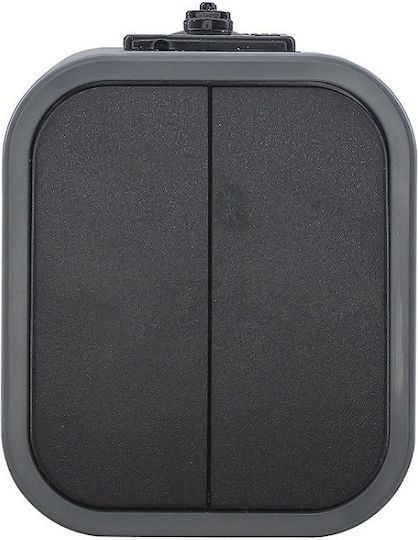 Abex Waterproof Wall Switch Lighting Two-Way with Frame Black