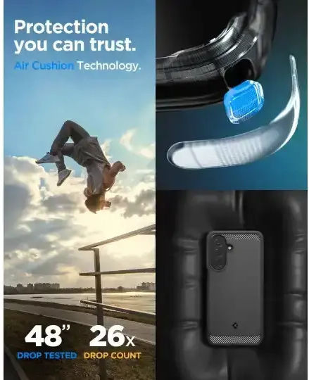Spigen Robuste Armor Umschlag Rückseite Silikon Schwarz Galaxy A27