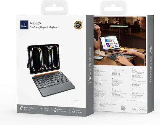 Wiwu Flip Cover με Πληκτρολόγιο Γκρι (iPad Air 4, iPad Air 5, iPad 11)