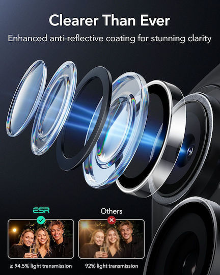 ESR Armorite Camera Protection Tempered Glass Black for the iPhone 17, iPhone 16
