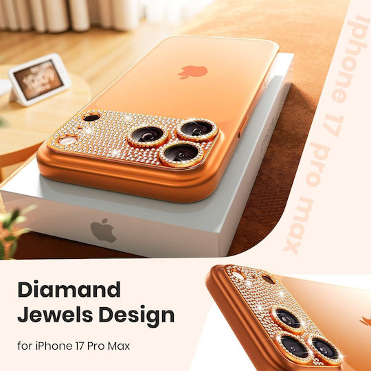 Orso Full Cover 9h Camera Protector Diamonds Rose Gold Iphone 17 Pro Max