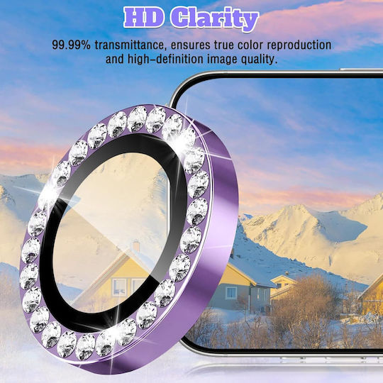 Orso Lens Camera Tempered Glass Violet Diamonds Iphone 17 Pro/17 Pro Max