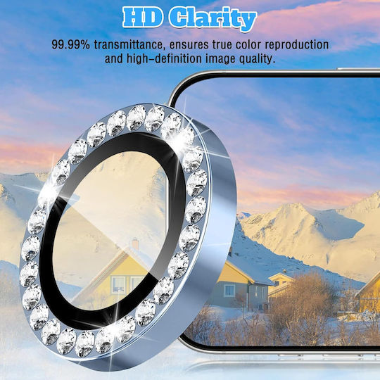 Orso Lens Camera Tempered Glass Cyan Diamonds Iphone 17 16 16 Plus