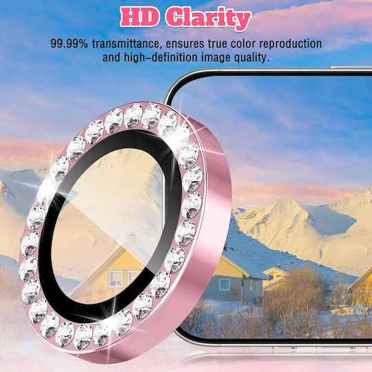 Orso Lens Protectoare Pentru Camera Mobilă Tempered Glass Diamante Roz iPhone 17 Pro iPhone 17 Pro Max