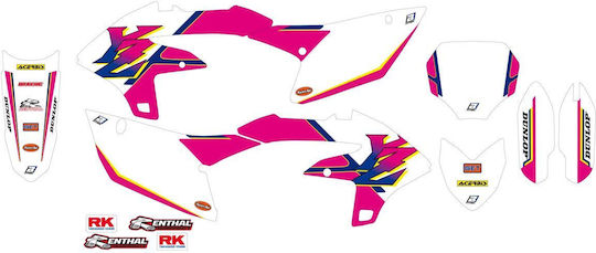 Blackbird Racing Σετ Αυτοκόλλητα 2252aa 2023 Yamaha Yz 450 F 23 Pink-λευκό