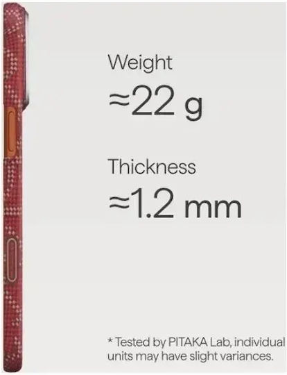Pitaka Case Iphone 17 Pro Max Ultra-slim Pitatap Monogram-gold/red