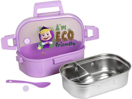 Ecolife Edelstahl Kinderlebensmittelbehälter 0.9Liter Flieder