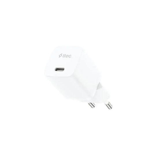 TTEC Wireless Charger GaN With USB-C Port 20W Power Delivery White SmartCharger