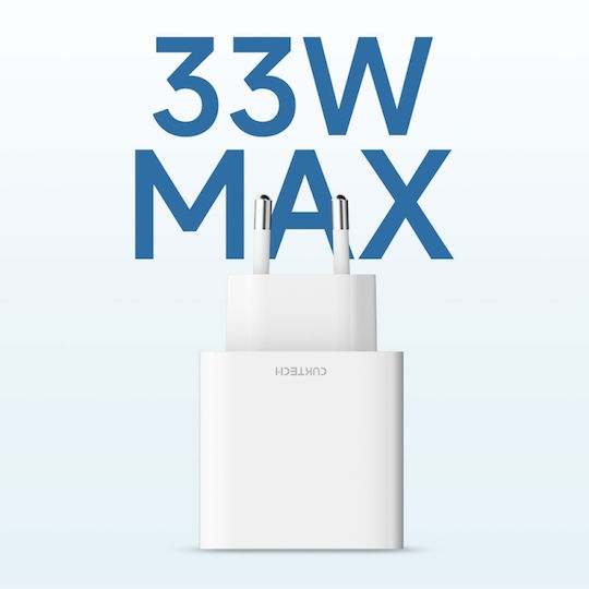 Cuktech Cuktech Handyladegerät Ohne Kabel mit USB-A Ausgangsanschlüsse und USB-C Ausgangsanschlüsse 30W Weiß (A19)
