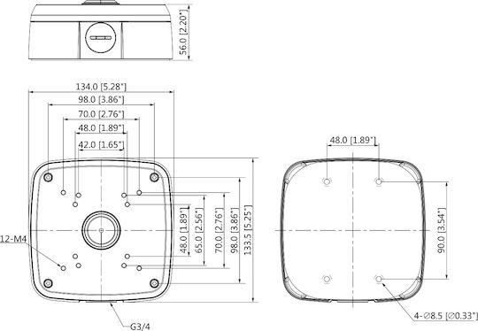 Dahua PFA121-V2 Camera Mount for CCTV Systems Black Black