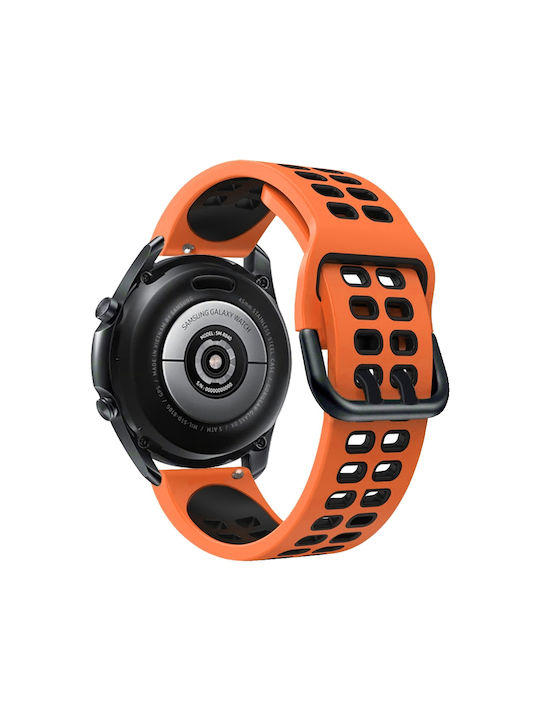 Huawei Watch Gt Runner Двоен ред силиконов оранжев черен