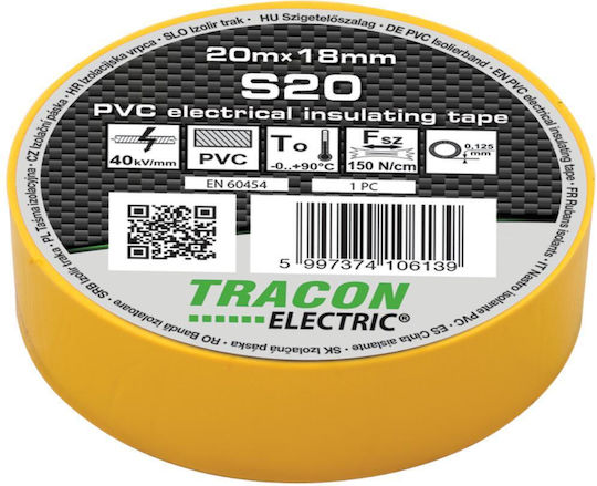 Tracon Electric Bandă de izolație Galben