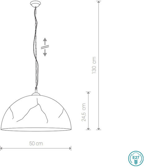 Nowodvorski Hemisphere Cracks Κρεμαστό Φωτιστικό Μπρούτζινο Καμπάνα με Ντουί E27