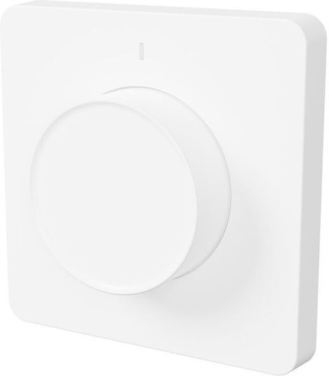 Tesla Επιτοίχιος Διακόπτης Dimmer με Πλαίσιο LED Περιστροφικός 300W σε Λευκό Χρώμα