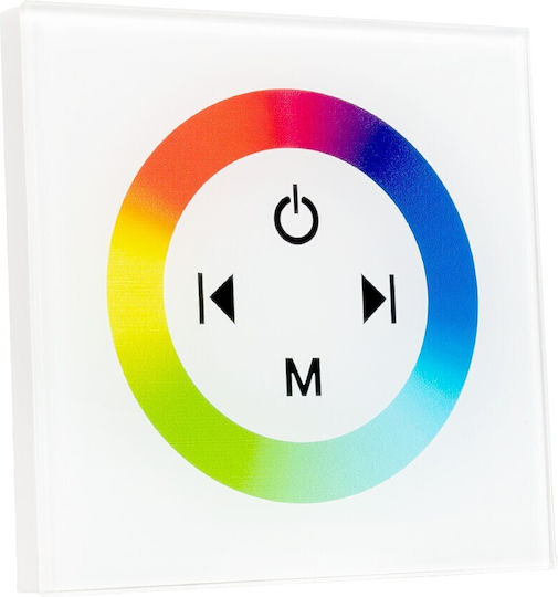 GloboStar Διακόπτης Dimmer με Πλαίσιο Ταινία LED Αφής σε Λευκό Χρώμα