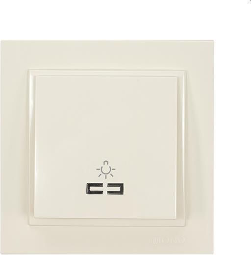 Eurolamp Μπουτόν Κλιμακοστασίου με Πλαίσιο σε Μπεζ Χρώμα 152-10210