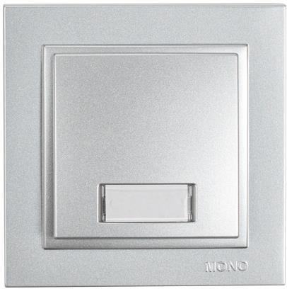 Eurolamp Complete Wall Push Bell Button with Frame Silver 152-10411