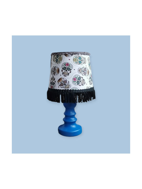 Table Lamp for Socket E27 with Blue Shade and Base
