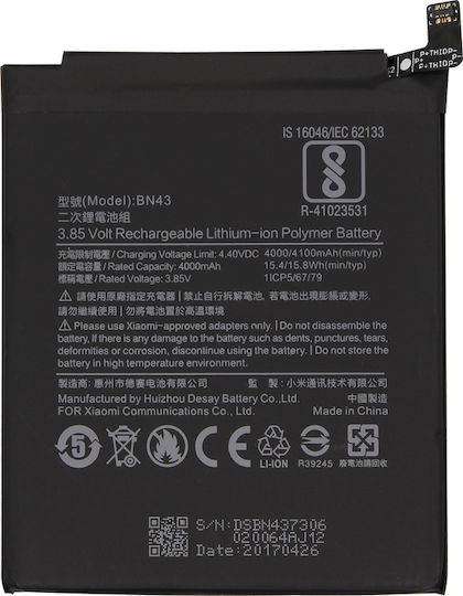 Xiaomi BN43 Baterie de înlocuire 4000mAh pentru Xiaomi Redmi Note 4X