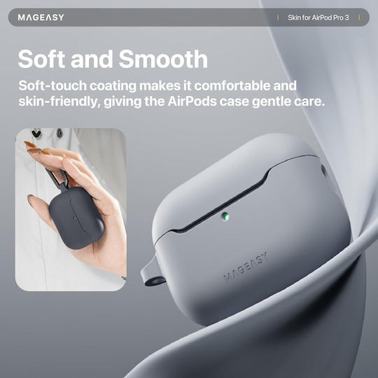 Mageasy Hülle in Silber Farbe für Apple AirPods Pro 3
