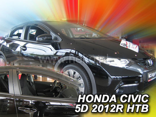 Heko Set of Windbreakers Front Car Dark Fime for Honda Civic 2pcs