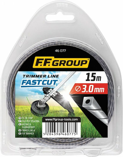 FFG FastCut Square Twisted Brush Cutter Trimmer Line 61 m and 3.3 mm Thickness