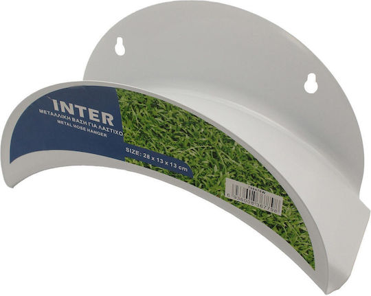 Inter 798476W Metallische Schlauchhalter für Bewässerungsschläuche in Weißer Farbe Weiße
